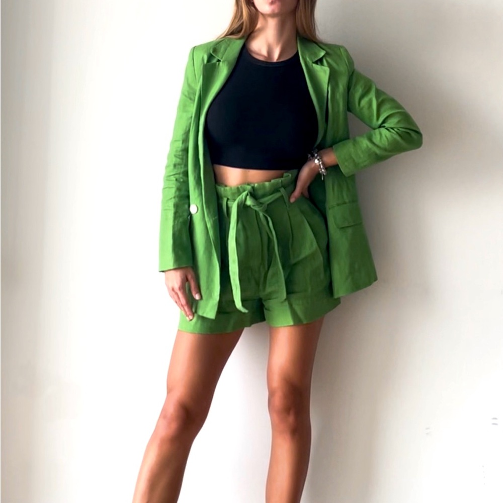 MANGO Beautiful 100% linen blazer set